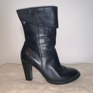 Harley Davidson Black Heeled Leather Boots 5.5